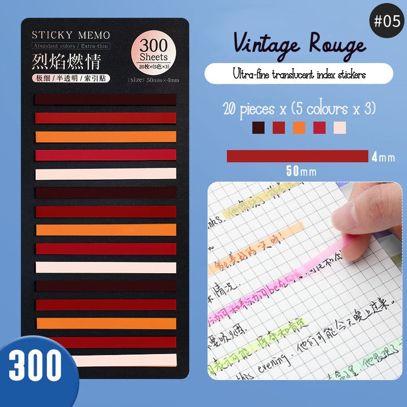 Index Translucent Sticky Notes Vintage Rouge 5