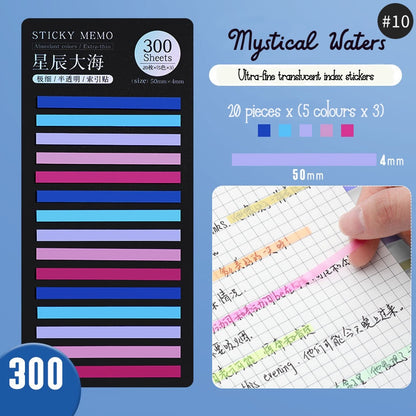 Index Translucent Sticky Notes Mystical Waters 10