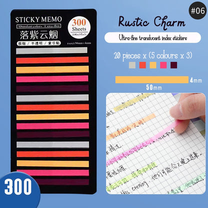 Index Translucent Sticky Notes Rustic Charm 6