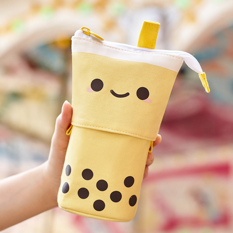 Retractable Bubble Tea Pencil Case Mango