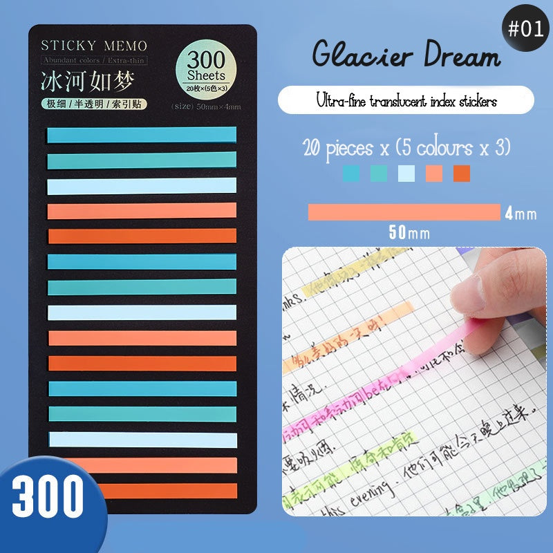 Index Translucent Sticky Notes Glacier Dream 1
