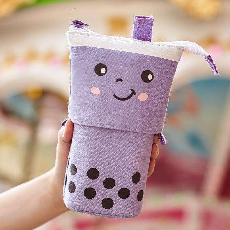 Retractable Bubble Tea Pencil Case Taro