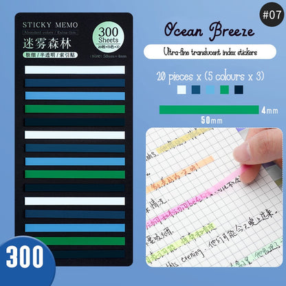 Index Translucent Sticky Notes Ocean Breeze 7