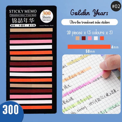 Index Translucent Sticky Notes Golden Years 2