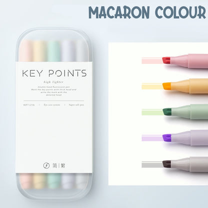 Key Points Double Sided Highlighter Macaron Colour