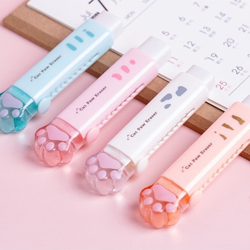 Cute Cat Paw Retractable Erasers