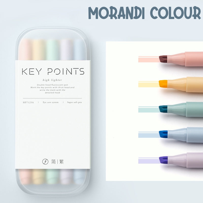 Key Points Double Sided Highlighter Morandi Colour