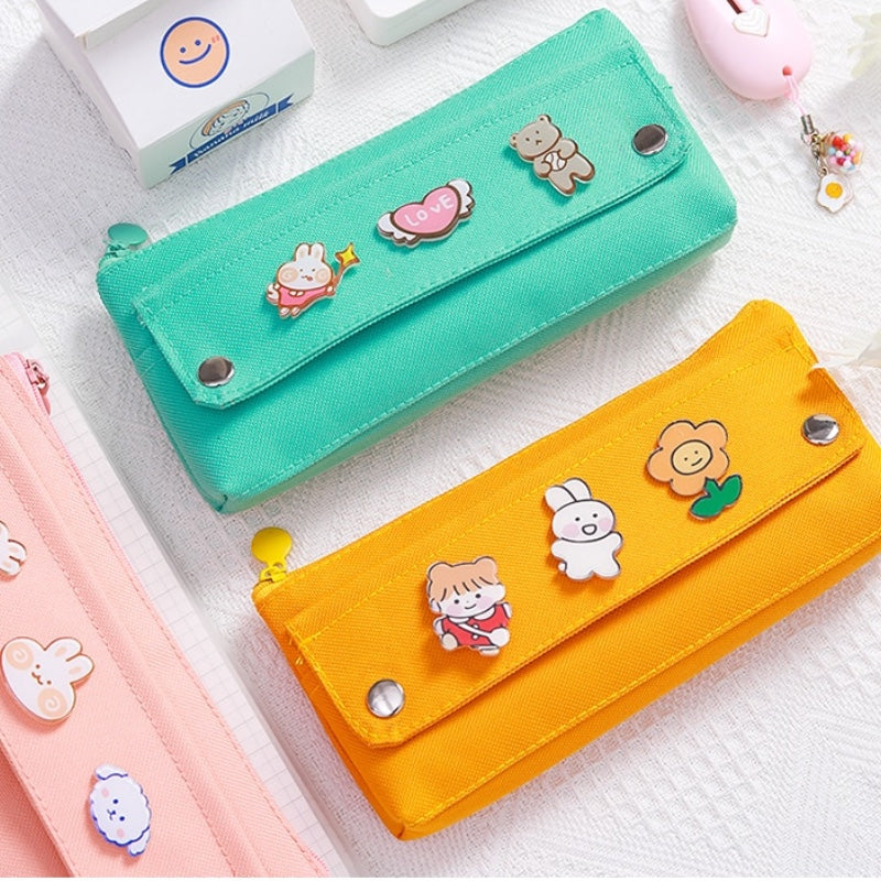 Cute Badge Pencil Case