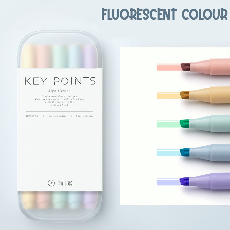 Key Points Double Sided Highlighter Fluorescent Colour