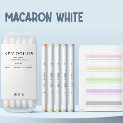 Key Points Double Sided Highlighter Macaron White