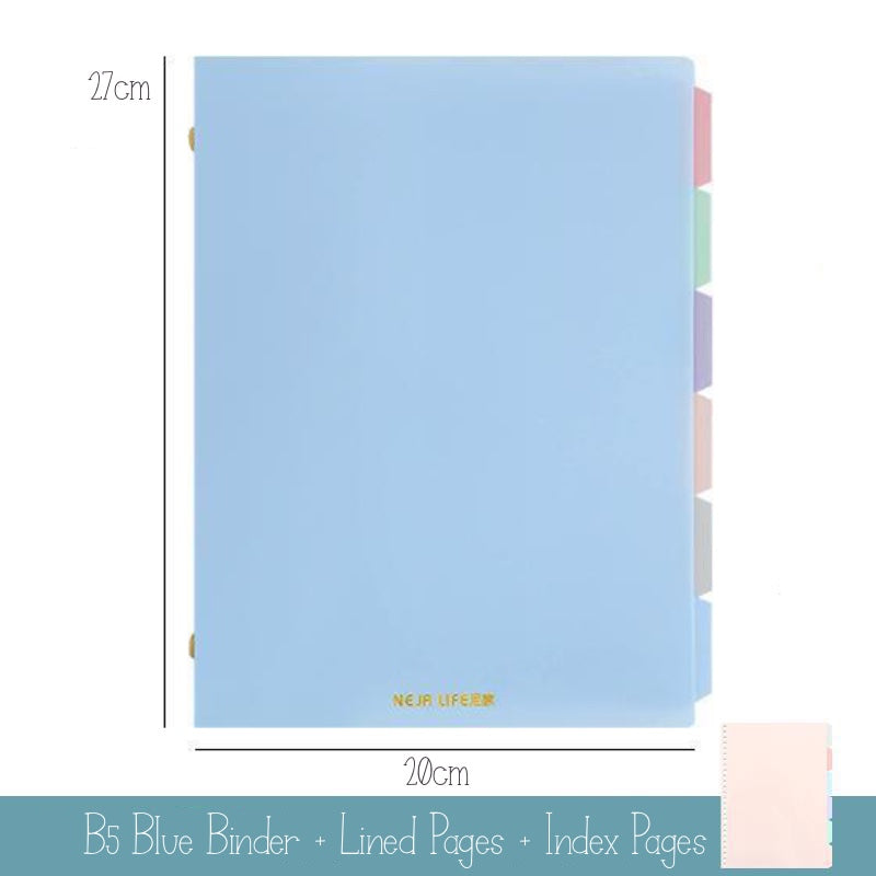 Pastel Metal Binder Notebook B5 Blue