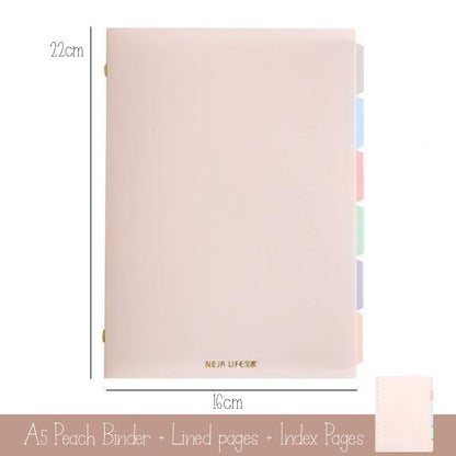 Pastel Metal Binder Notebook A5 Peach