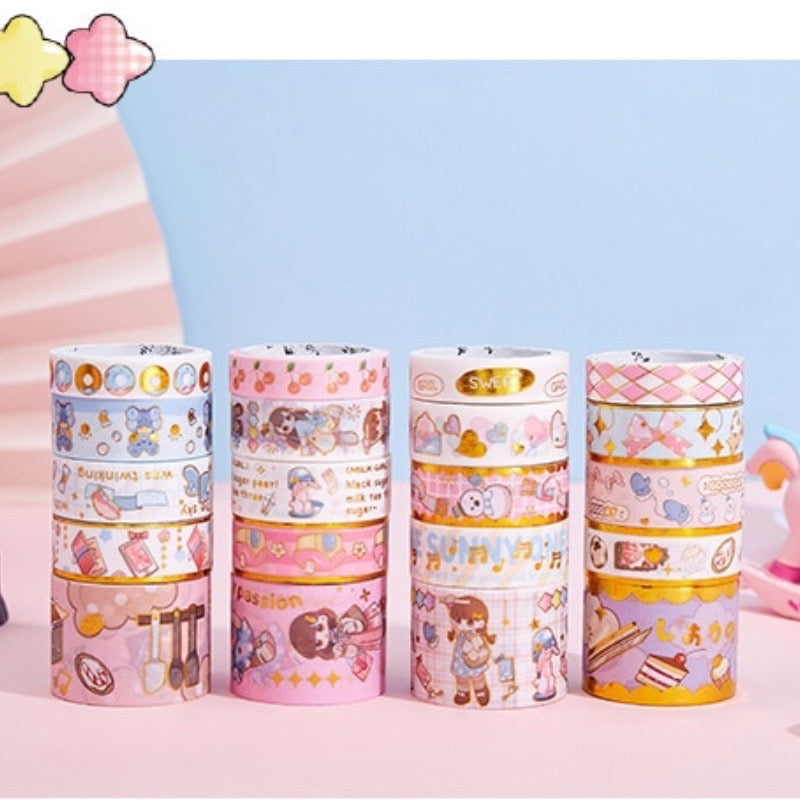 Cute Gold Detail Washi Tape Box Set