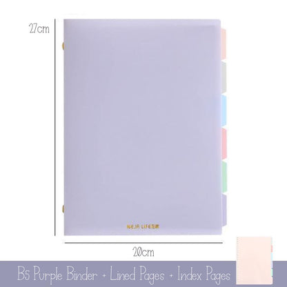 Pastel Metal Binder Notebook B5 Purple