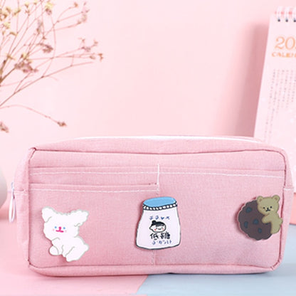 Cute Badge Large Capacity Pencil Case