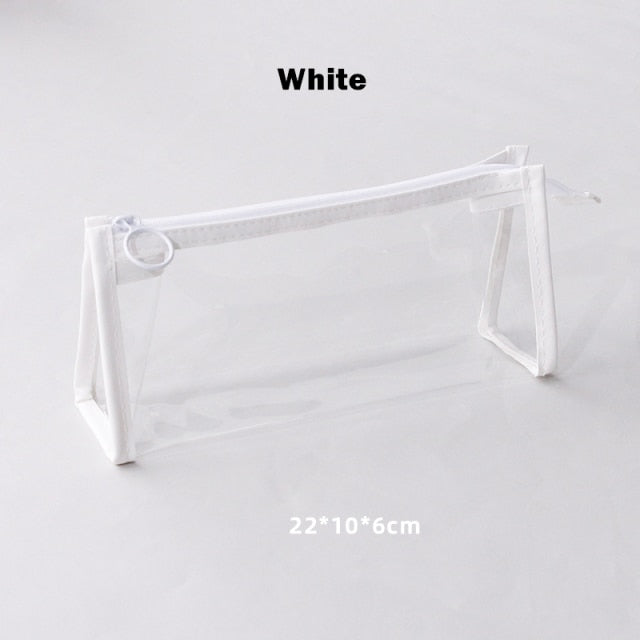 Transparent Large Pencil Case White