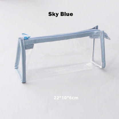 Transparent Large Pencil Case Sky Blue