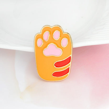 Cute Cat Paw Pin Orange